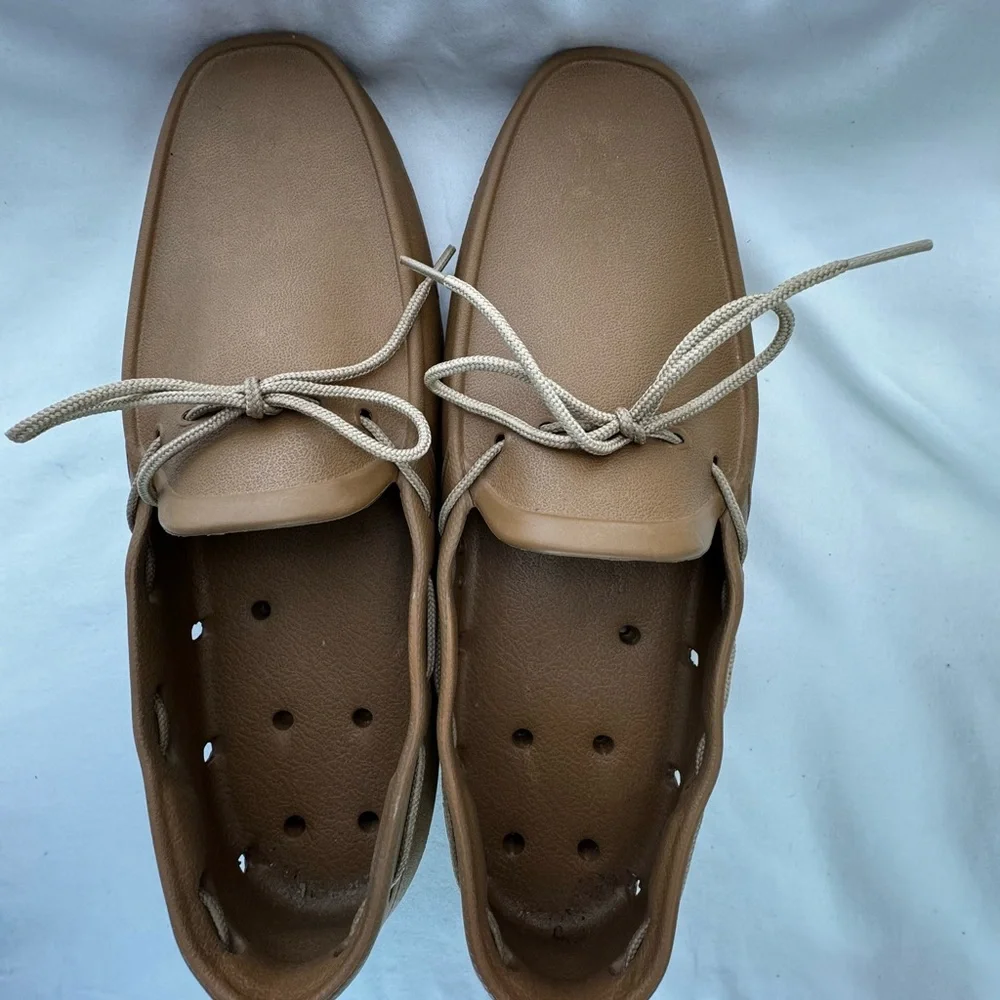 TUCKET Men Classic Loafer Deck Shoes Cognac Vanilla Boat Shoes Slip Resistant